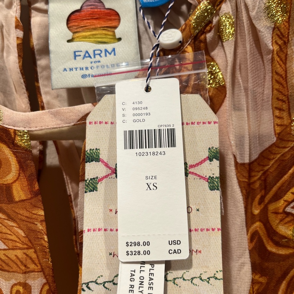 NEW Farm Rio x Anthropologie Long-Sleeve Jacquard Maxi Dress, XS - Picture 6 of 8